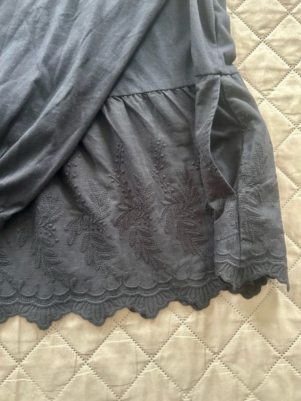 Women's Black Henley Peplum Tunic Top - Picture 4 of 4